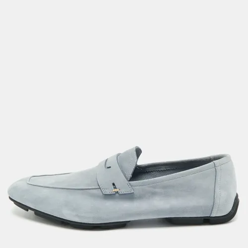 Berluti Blue Suede Rimini Penny Loafers Size 42 - Berluti - Modalova