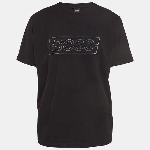 Boss By Hugo Boss Black Logo Textured Cotton Crew Neck T-Shirt XXL - Boss By Hugo Boss - Modalova