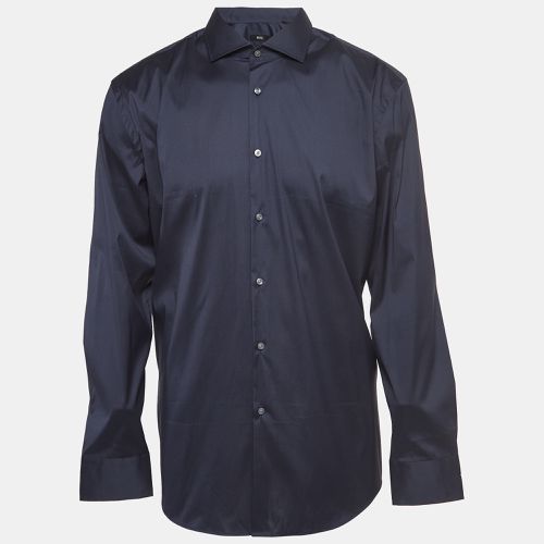 Boss By Hugo Boss Navy Blue Stretch Cotton Slim Fit Shirt XXL - Boss By Hugo Boss - Modalova