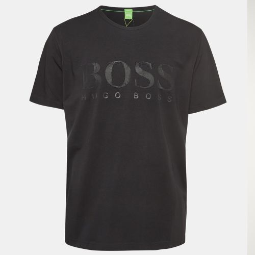 Boss By Hugo Boss Black Logo Print Cotton Knit Half Sleeve T-Shirt XXXL - Boss By Hugo Boss - Modalova