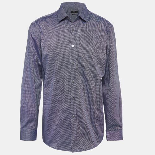 Boss By Hugo Boss Blue Ditsy Cotton Long Sleeve Shirt 4XL - Boss By Hugo Boss - Modalova