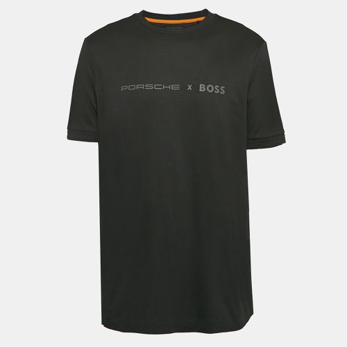 Boss X Porsche Black Logo Print Jersey Crew Neck T-Shirt L - Boss By Hugo Boss - Modalova