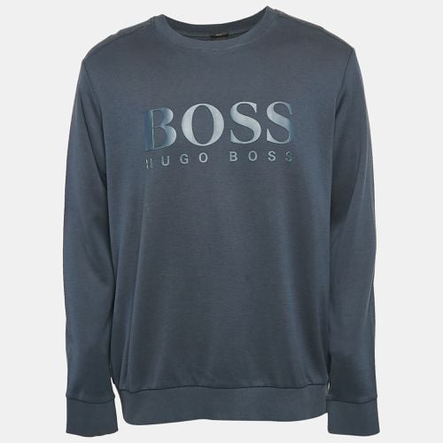 Boss by Hugo Boss Blue Logo Print Cotton Knit Sweatshirt XXL - Boss By Hugo Boss - Modalova