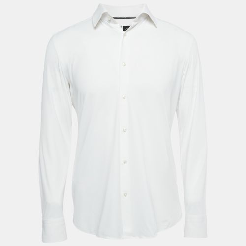 Boss By Hugo Boss White Jersey Button Front Shirt M - Boss By Hugo Boss - Modalova