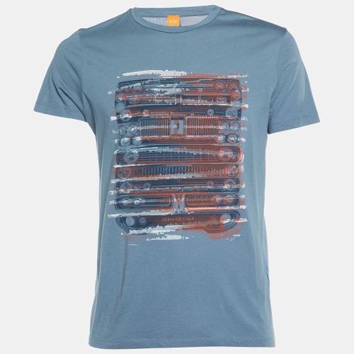 Boss By Hugo Boss Orange Grey Printed Cotton Talking 2 Crew Neck T-Shirt M - Boss By Hugo Boss - Modalova