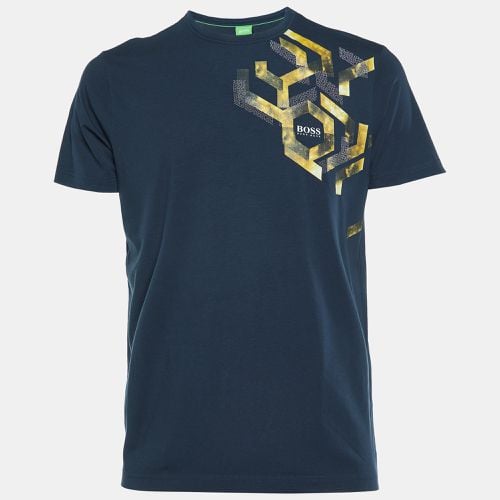 Boss By Hugo Boss Green Midnight Blue Printed Cotton Tee 6 T-Shirt M - Boss By Hugo Boss - Modalova