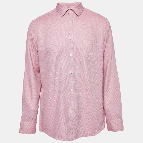 Boss By Hugo Boss Pink Patterned Cotton Slim Fit Shirt XXL - Boss By Hugo Boss - Modalova