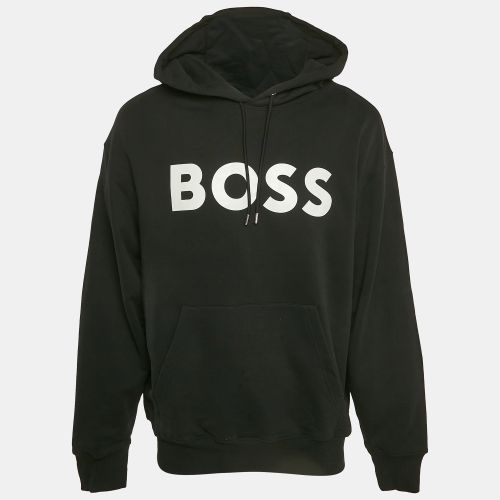Boss By Hugo Boss Back Logo Print Cotton Knit Hoodie M - Boss By Hugo Boss - Modalova