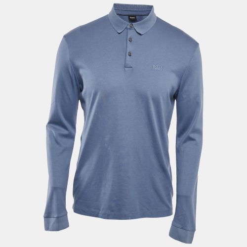 Boss By Hugo Boss Blue Cotton Knit Polo T-Shirt M - Boss By Hugo Boss - Modalova