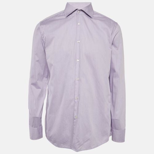 Boss By Hugo Boss Purple Patterned Cotton Button Front Shirt XL - Boss By Hugo Boss - Modalova