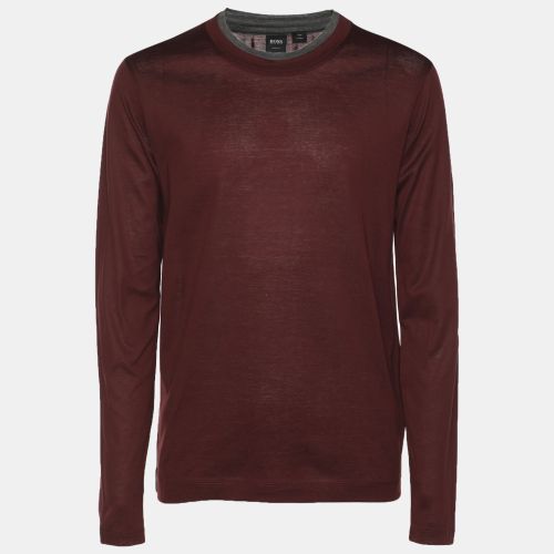 Boss By Hugo Boss Burgundy Knit Slim Fit Sweater S - Boss By Hugo Boss - Modalova