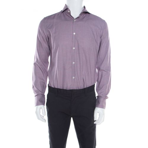 Houndstooth Printed Cotton Dwayne Slim Fit Shirt M - Boss By Hugo Boss - Modalova