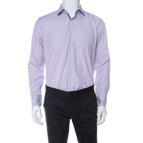 Boss by Hugo Boss Lilac Pinstriped Cotton Joey Shirt L - Boss By Hugo Boss - Modalova