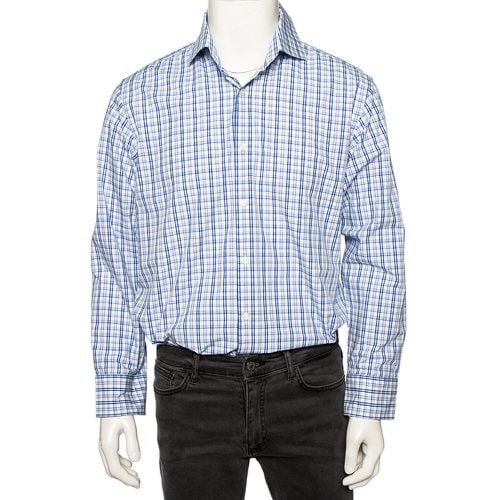 Boss By Hugo Boss Blue Checkered Cotton Button Front Regular Fit Shirt XL - Boss By Hugo Boss - Modalova