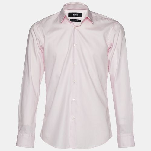 Boss Hugo Boss Pink Cotton Easy Iron Regular Fit Shirt M - Boss By Hugo Boss - Modalova