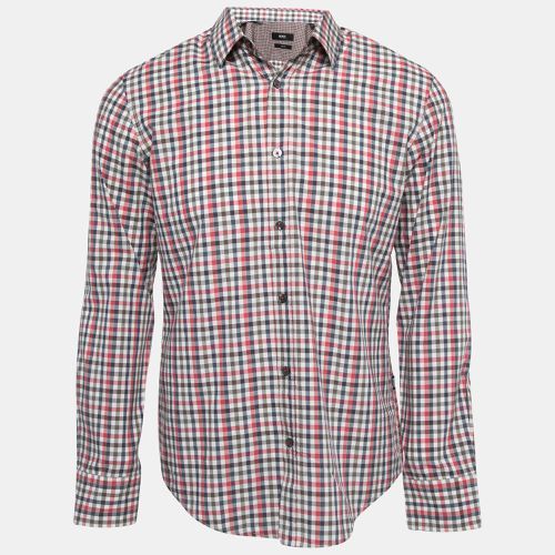 Boss By Hugo Boss Multicolor Plaid Cotton Full Sleeve Slim Fit Shirt M - Boss By Hugo Boss - Modalova