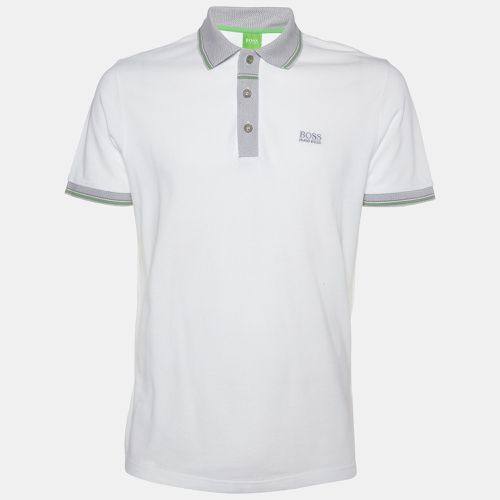 Boss By Hugo Boss White Cotton Pique Regular Fit Polo T-Shirt M - Boss By Hugo Boss - Modalova