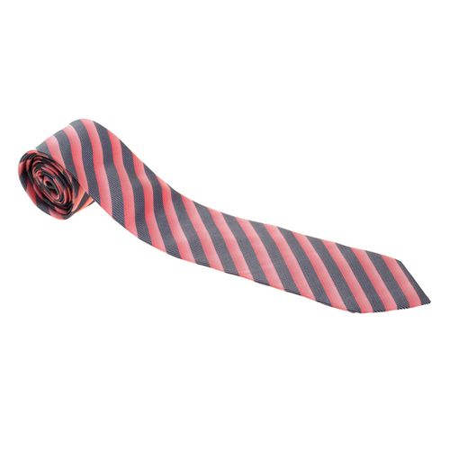 Boss by Hugo Boss Red and Navy Blue Diagonal Striped Silk Jacquard Tie - Boss By Hugo Boss - Modalova