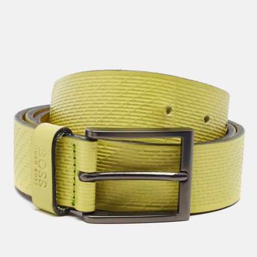 Boss By Hugo Boss Green Embossed Leather Buckle Belt 90 CM - Boss By Hugo Boss - Modalova