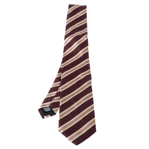 Boss By Hugo Boss Burgundy Striped Silk Tie - Boss By Hugo Boss - Modalova