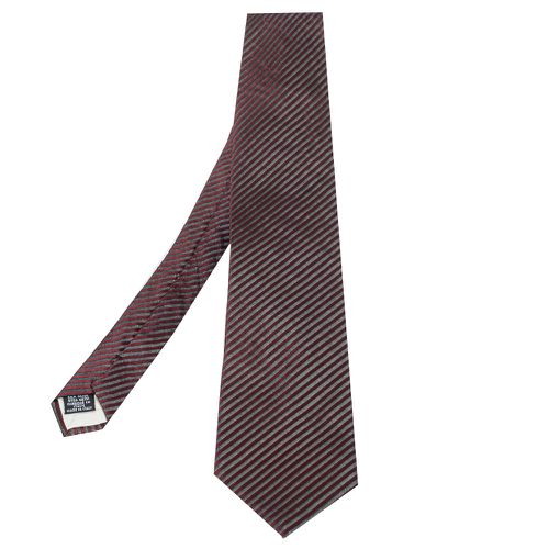 Boss By Hugo Boss Burgundy Striped Silk Jacquard Tie - Boss By Hugo Boss - Modalova