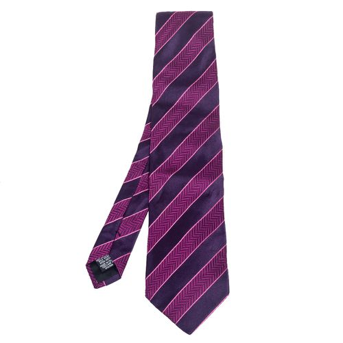 Boss By Hugo Boss Purple Striped Silk Tie - Boss By Hugo Boss - Modalova