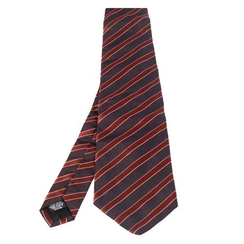 Boss By Hugo Boss Brown & Orange Striped Silk Tie - Boss By Hugo Boss - Modalova