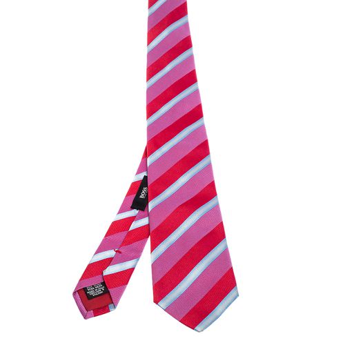 Boss By Hugo Boss Multicolor Striped Silk Narrow Tie - Boss By Hugo Boss - Modalova