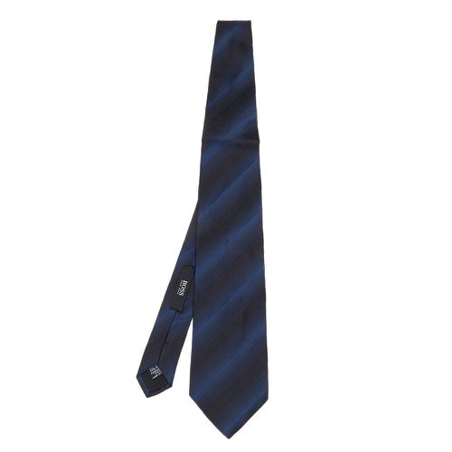 Boss By Hugo Boss Black & Blue Striped Silk Tie - Boss By Hugo Boss - Modalova