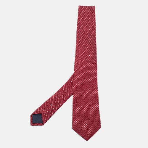 Boss By Hugo Boss Red Geometric Patterned Jacquard Silk Tie - Boss By Hugo Boss - Modalova