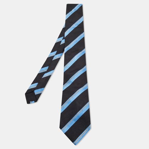 Blue Striped Silk Jacquard Tie - Boss By Hugo Boss - Modalova