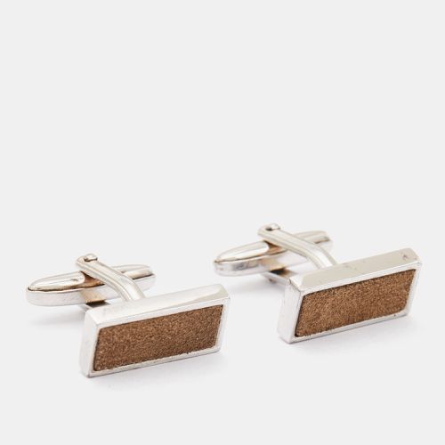 Hugo Boss Suede Silver Tone Cufflinks - Boss By Hugo Boss - Modalova