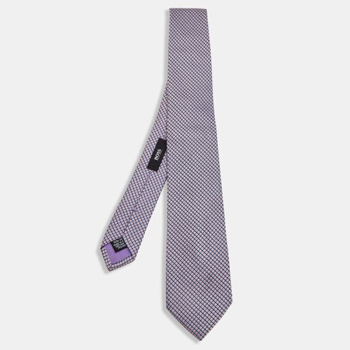 Boss By Hugo Boss Navy Blue/Pink Patterned Silk Tie - Boss By Hugo Boss - Modalova