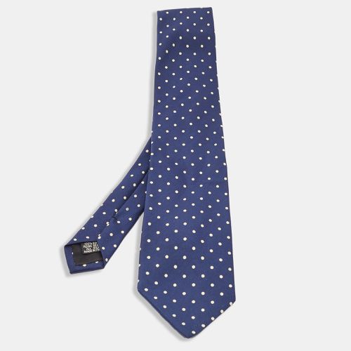 Boss By Hugo Boss Vintage Navy Blue Polka Dots Silk Tie - Boss By Hugo Boss - Modalova