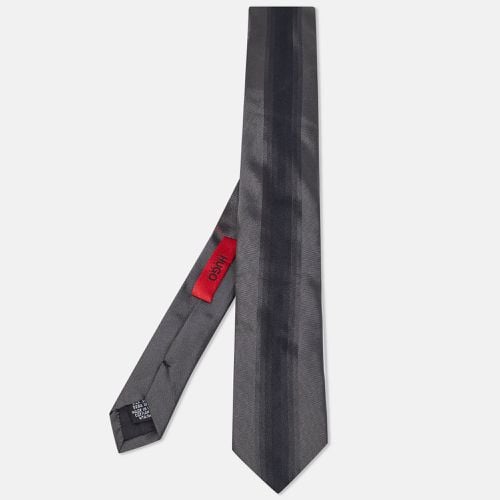 Boss By Hugo Boss Grey Striped Silk Skinny Tie - Boss By Hugo Boss - Modalova