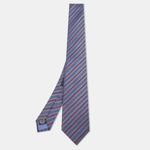 Boss by Hugo Boss Navy Blue Diagonal Striped Silk Tie - Boss By Hugo Boss - Modalova