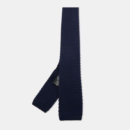 Boss By Hugo Boss Navy Blue Cotton Knit Slim Tie - Boss By Hugo Boss - Modalova