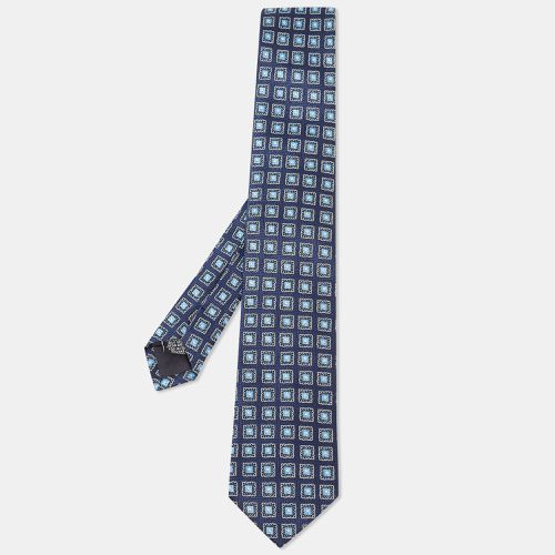 Boss By Hugo Boss Blue Patterned Silk Tie - Boss By Hugo Boss - Modalova