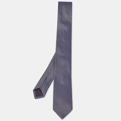 Boss By Hugo Boss Navy Blue Patterned Silk Skinny Tie - Boss By Hugo Boss - Modalova