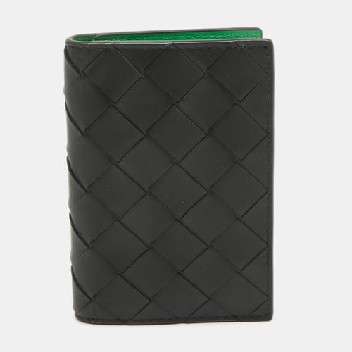 Bottega Veneta Black Intrecciato Leather Card Holder - Bottega Veneta - Modalova