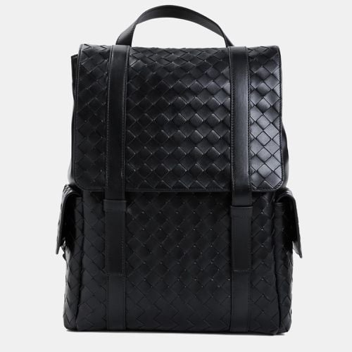 Bottega Veneta Black Leather Intrecciato Leather Backpack - Bottega Veneta - Modalova