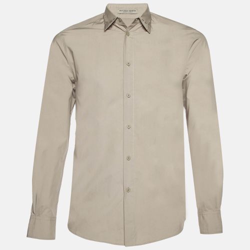 Bottega Veneta Grey Cotton Buttoned Up Collar Detail Shirt S - Bottega Veneta - Modalova