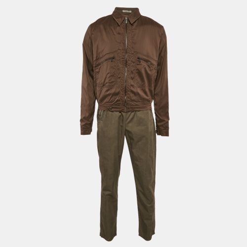 Bottega Veneta Brown Silk/Cotton Jacket and Pants Set L - Bottega Veneta - Modalova