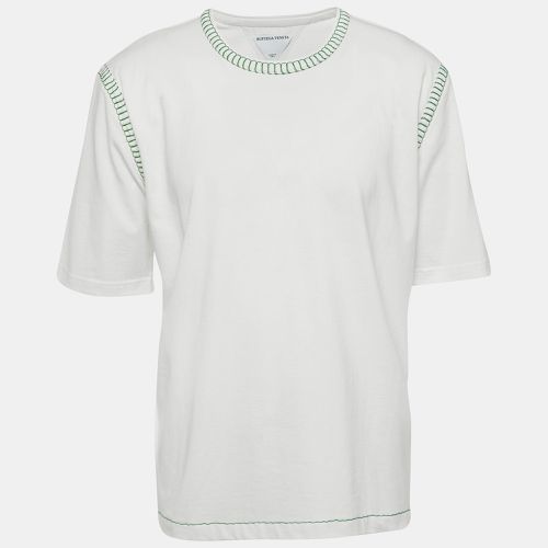 Bottega Veneta White Cotton Cotton Contrast Stitch Detail T-Shirt XL - Bottega Veneta - Modalova