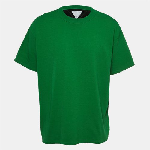 Bottega Veneta Green Cotton Double Layered Round Neck T-Shirt M - Bottega Veneta - Modalova