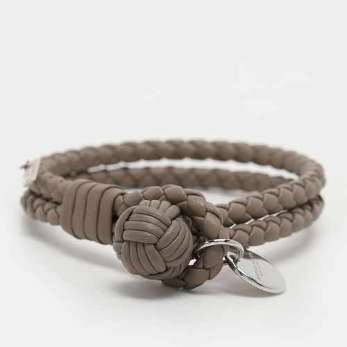 Bottega Veneta Grey Intrecciato Leather Double Strand Bracelet M - Bottega Veneta - Modalova