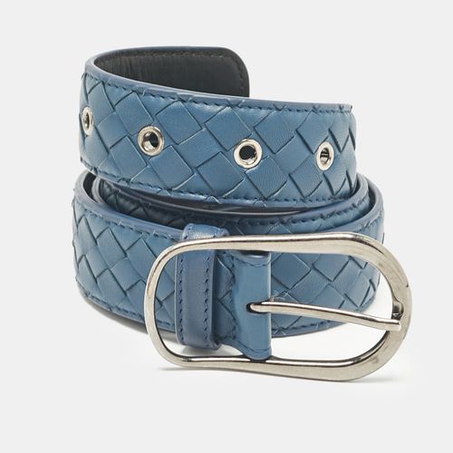 Bottega Veneta Dark Blue Intrecciato Leather Buckle Belt 90 CM - Bottega Veneta - Modalova