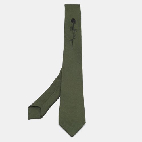 Bottega Veneta Green Needle Print Silk Classic Tie - Bottega Veneta - Modalova