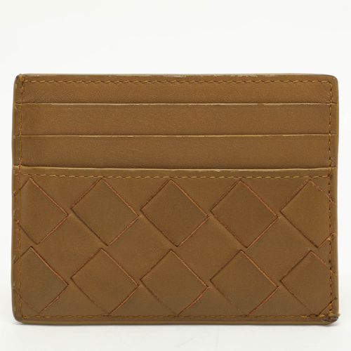 Bottega Veneta Gold Intrecciato Leather Card Holder - Bottega Veneta - Modalova