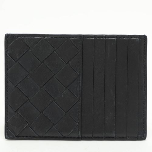 Bottega Veneta Navy Blue Leather Intrecciato Card Holder - Bottega Veneta - Modalova